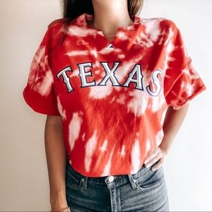 ❗️SOLD❗️Texas Rangers Capped Sleeve Crop Top